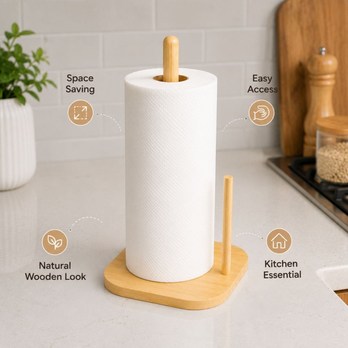Tissue Paper Holder with Wooden Base Tissue Paper Holder- RoyalkartHome Decor