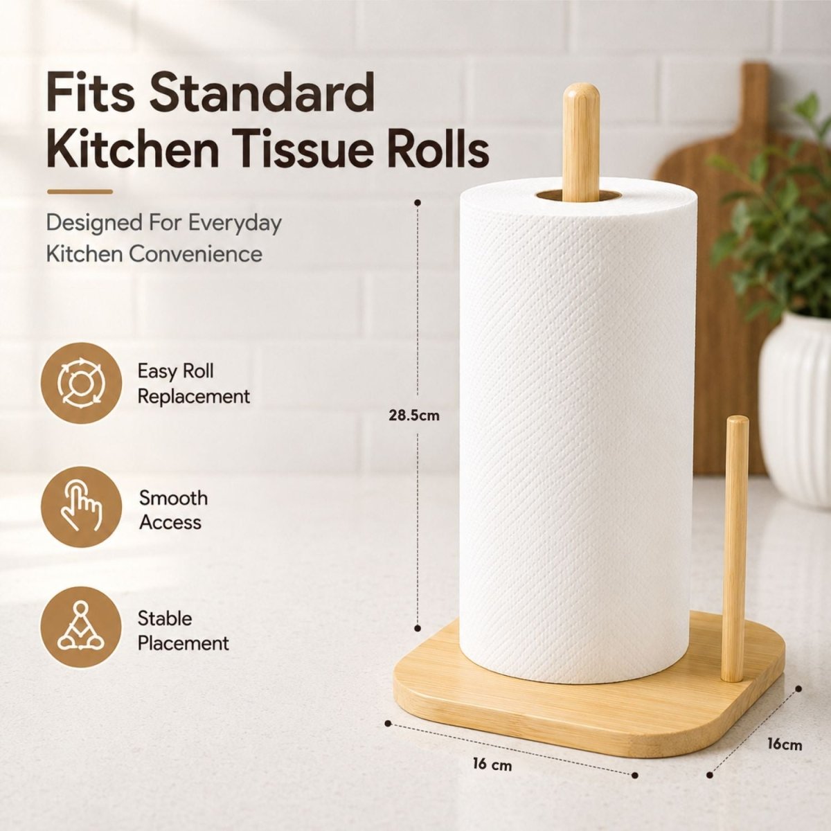 Tissue Paper Holder with Wooden Base Tissue Paper Holder- RoyalkartHome Decor