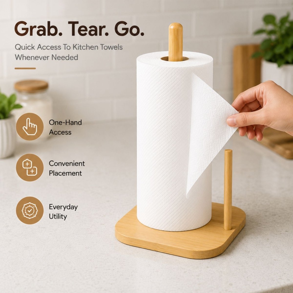 Tissue Paper Holder with Wooden Base Tissue Paper Holder- RoyalkartHome Decor