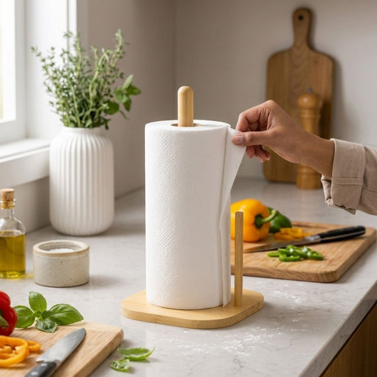 Tissue Paper Holder with Wooden Base Tissue Paper Holder- RoyalkartHome Decor