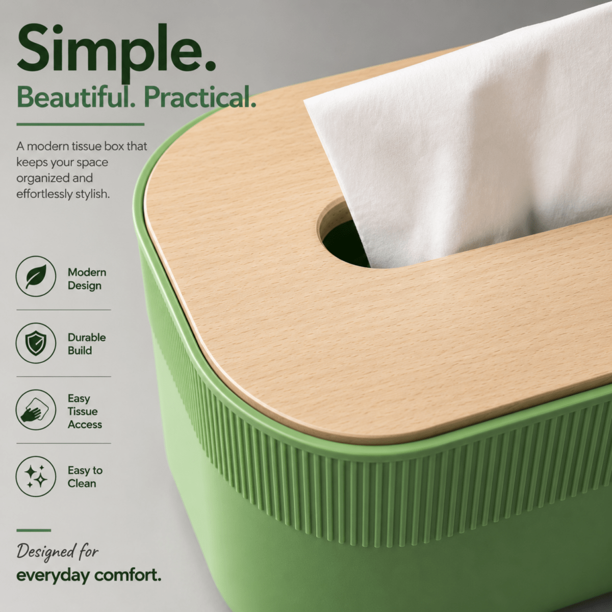 Tissue Paper Holder with Wooden Lid Tissue Paper Holder- Royalkarttissue box