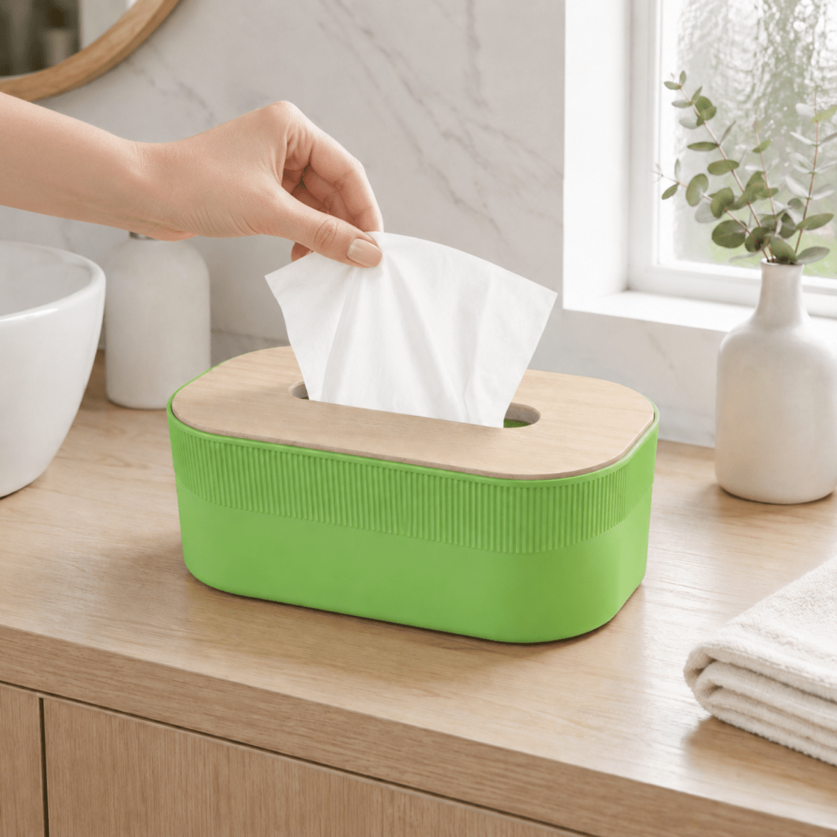 Tissue Paper Holder with Wooden Lid Tissue Paper Holder- Royalkarttissue box