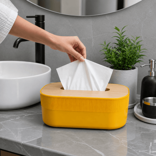 Tissue Paper Holder with Wooden Lid Tissue Paper Holder- Royalkarttissue box