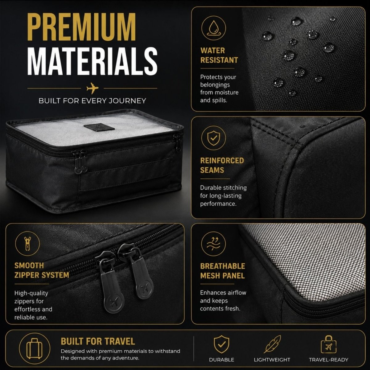 Travel Pouch Set (Black) Travel Pouch Set- RoyalkartTravel Pouch Set