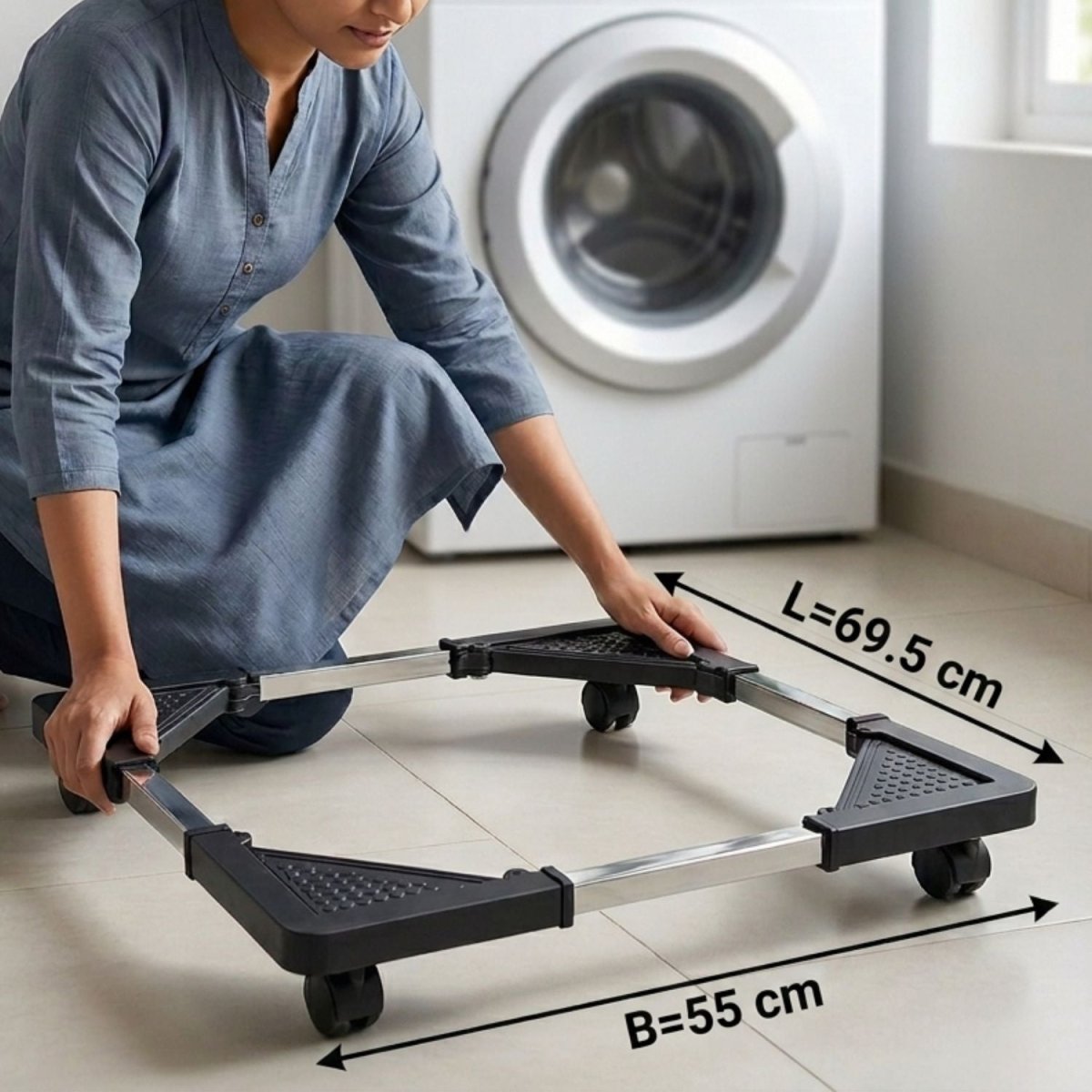 Washing Machine Stand with Wheels Stand- RoyalkartWashing machine and Fridge