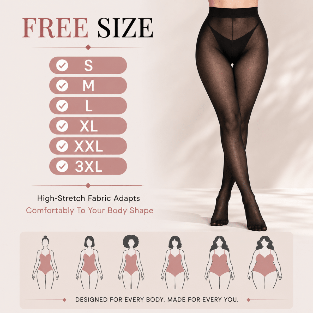 Women's Black High Waist Shaping Stockings (Black) Women's Clothing- #Royalkart#clothes