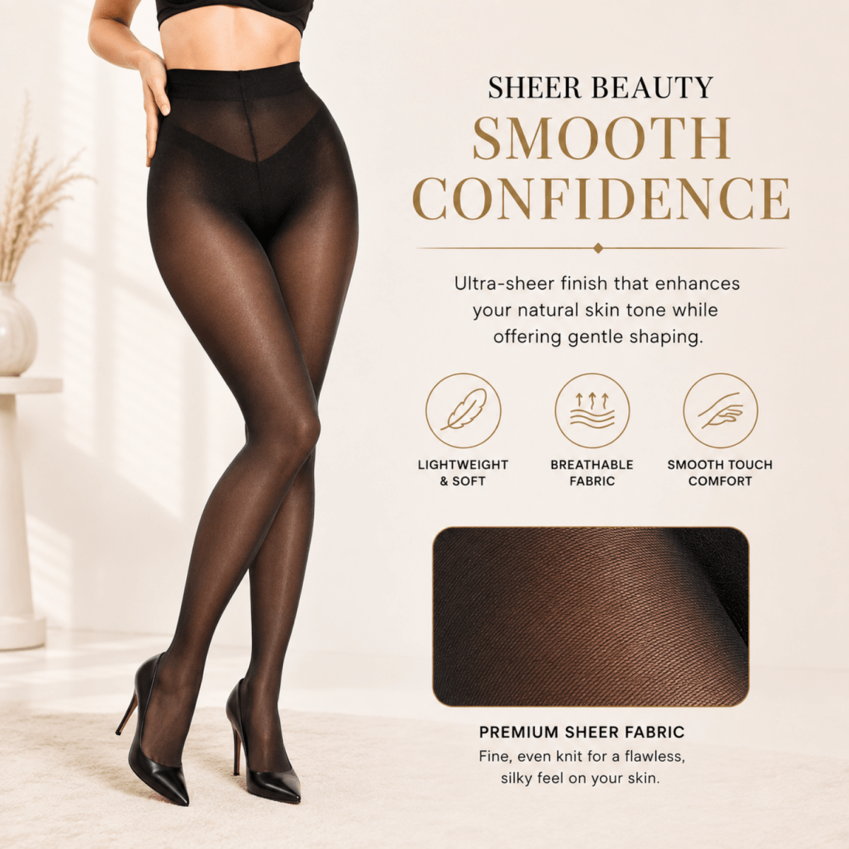 Women's Black High Waist Shaping Stockings (Black) Women's Clothing- #Royalkart#clothes