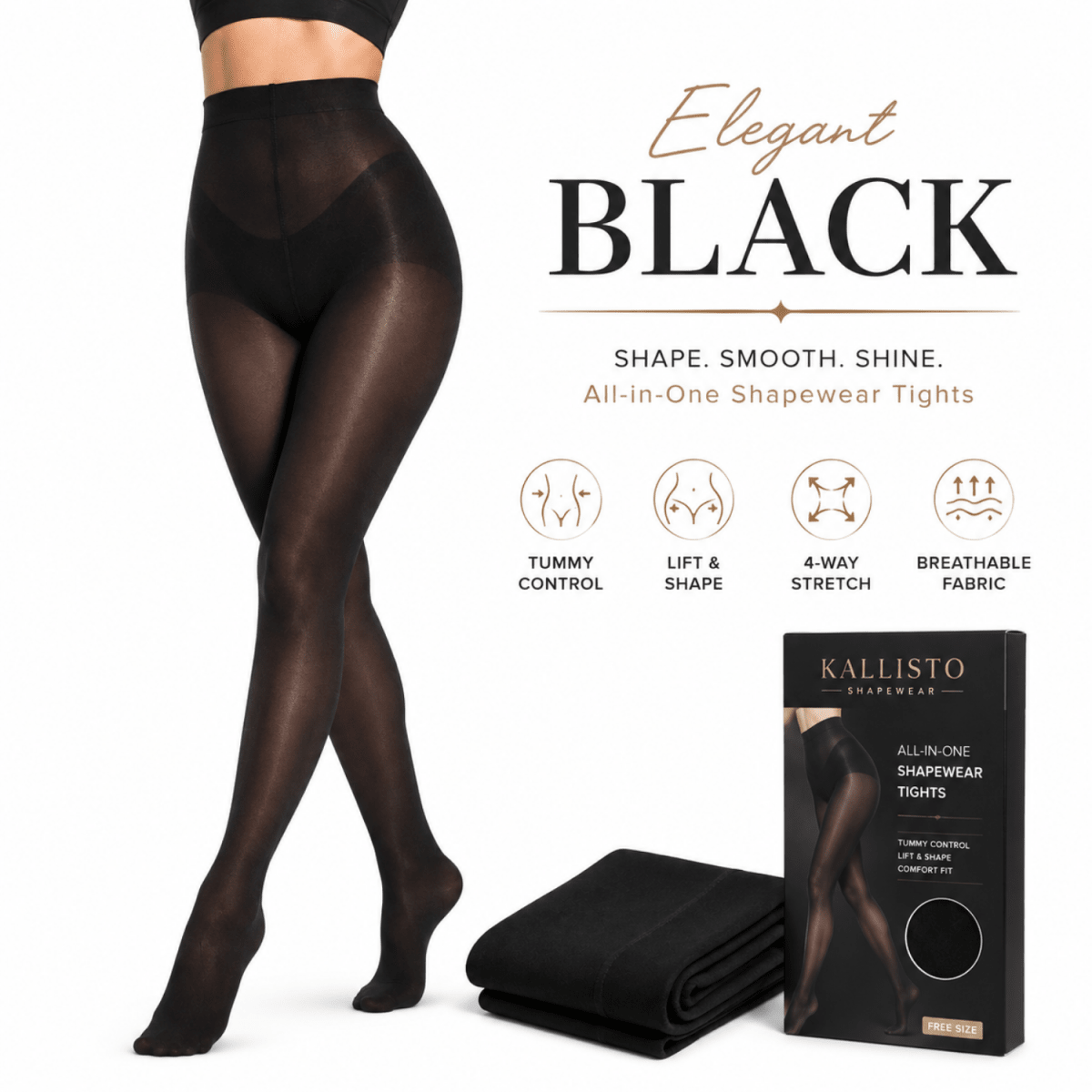 Women's Black High Waist Shaping Stockings (Black) Women's Clothing- #Royalkart#clothes