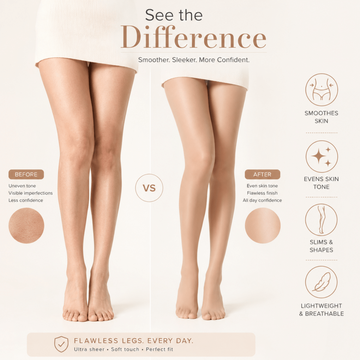 Women's Nude High Waist Shaping Stockings (Nude) Women's Clothing- #Royalkart#clothes