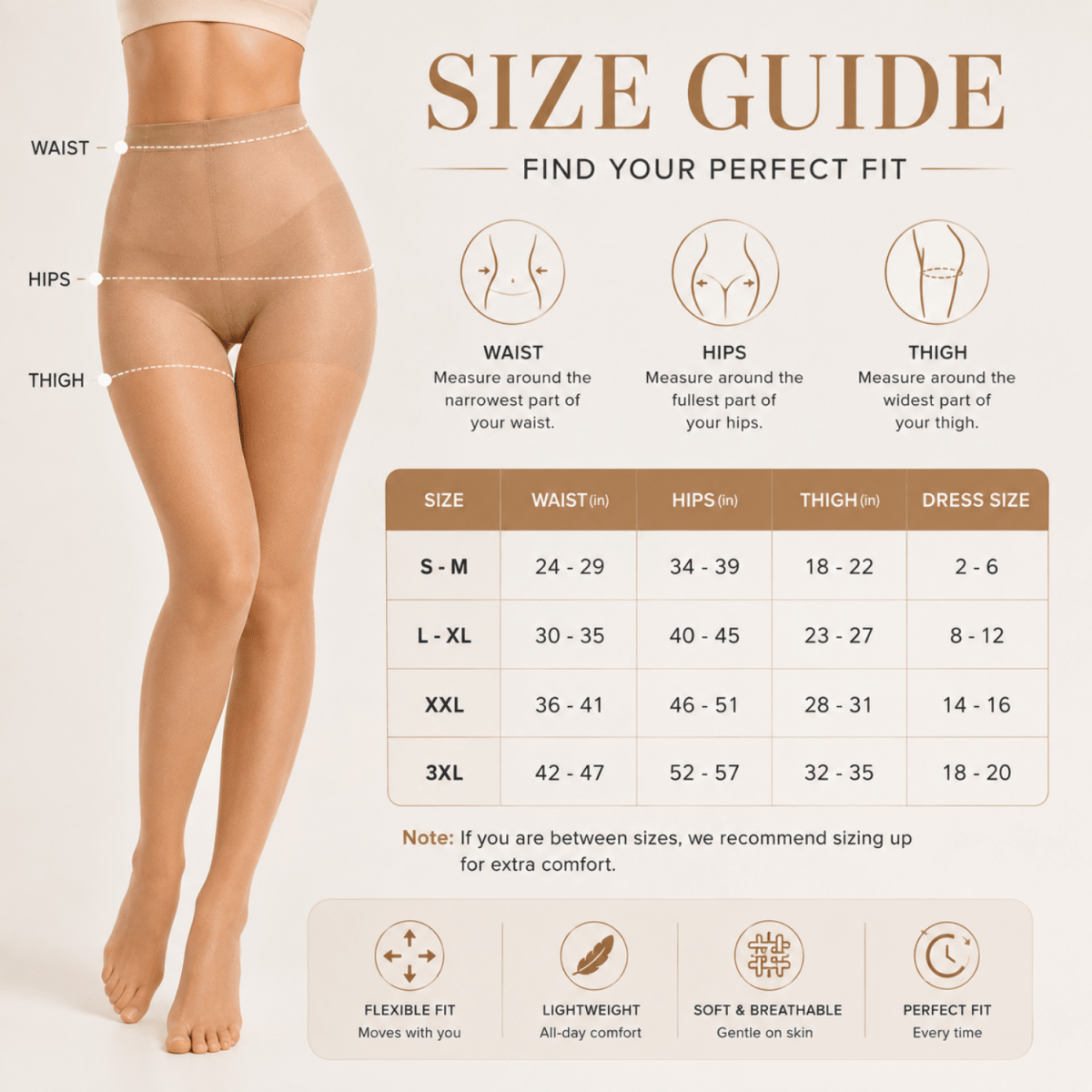 Women's Nude High Waist Shaping Stockings (Nude) Women's Clothing- #Royalkart#clothes