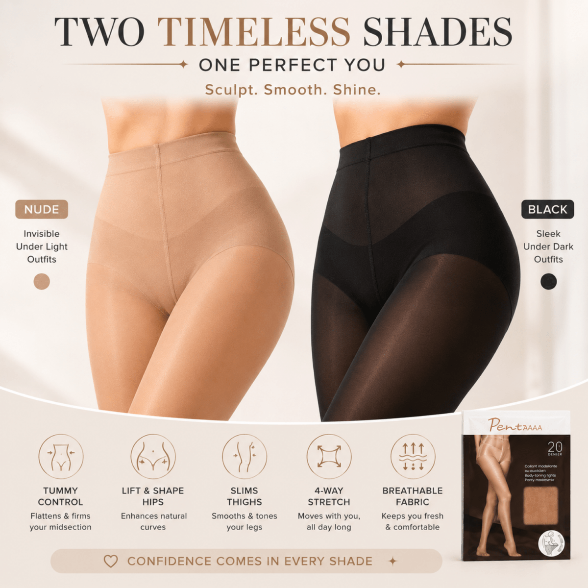 Women's Nude High Waist Shaping Stockings (Nude) Women's Clothing- #Royalkart#clothes