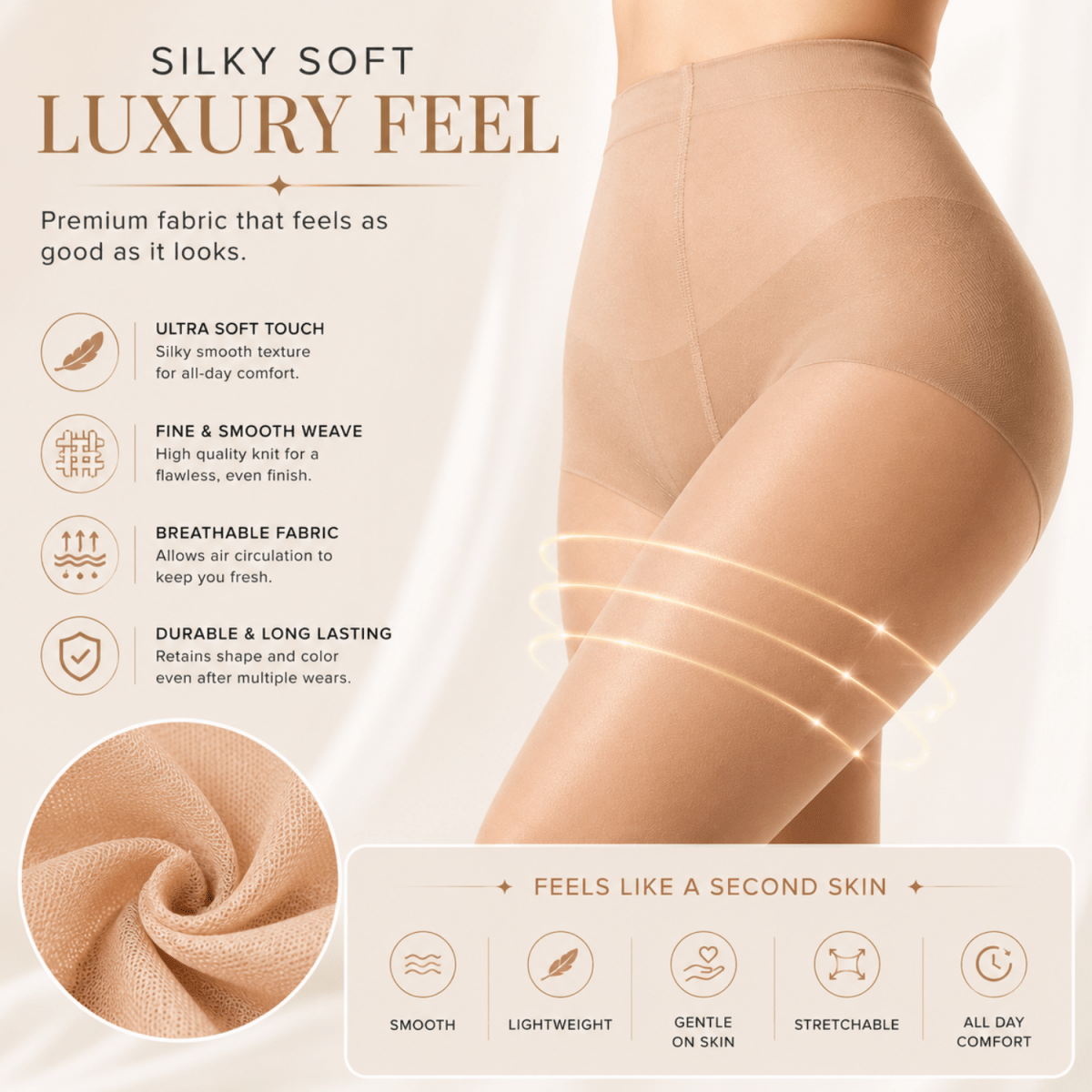 Women's Nude High Waist Shaping Stockings (Nude) Women's Clothing- #Royalkart#clothes