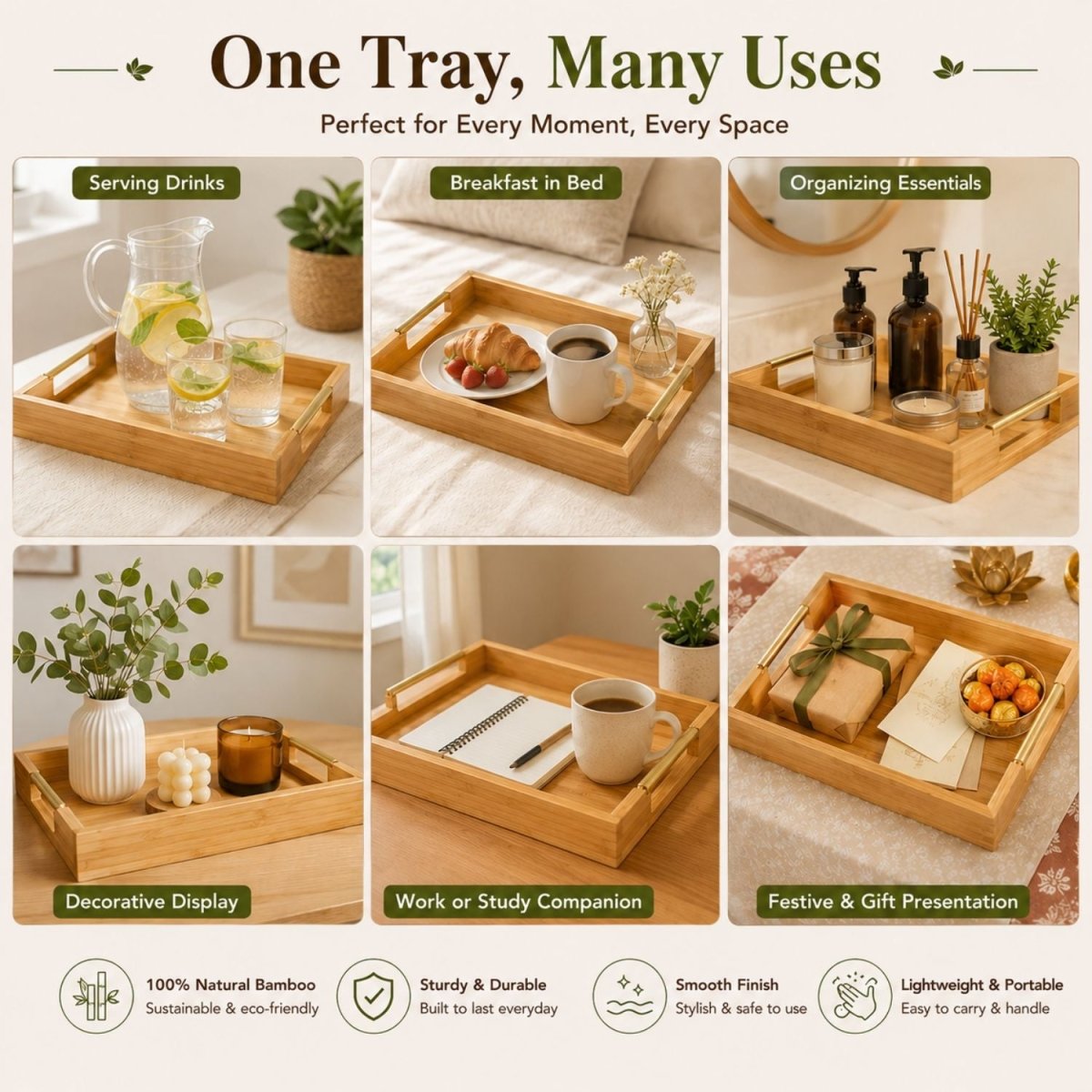 Wood Serving Tray Serving Tray- Royalkartserving tray