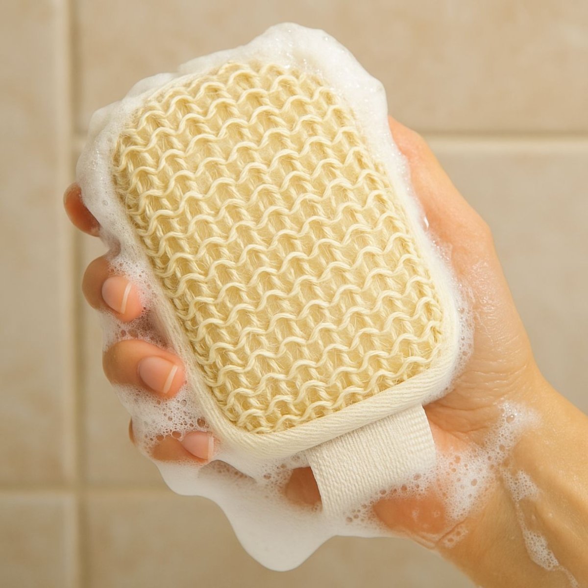 Wooden Bath Brush with Hand Loofah Loofah - Royalkartbath brush