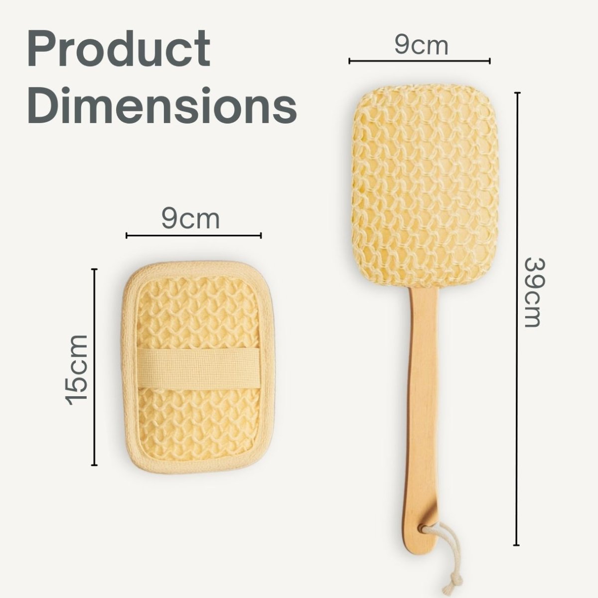 Wooden Bath Brush with Hand Loofah Loofah - Royalkartbath brush