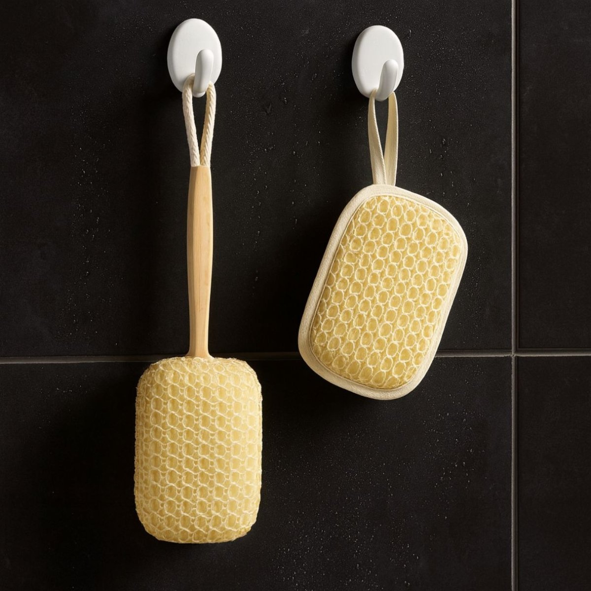 Wooden Bath Brush with Hand Loofah Loofah - Royalkartbath brush
