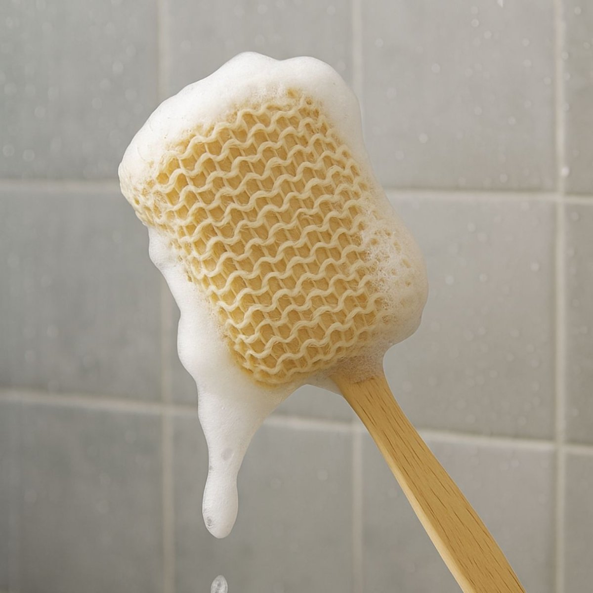 Wooden Bath Brush with Hand Loofah Loofah - Royalkartbath brush
