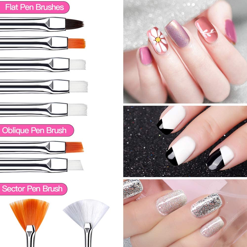 15 Pcs Nail Art Brush Set With 5 pcs Dotting Tool Set Nail Tools- #Royalkart#dotting tool kit