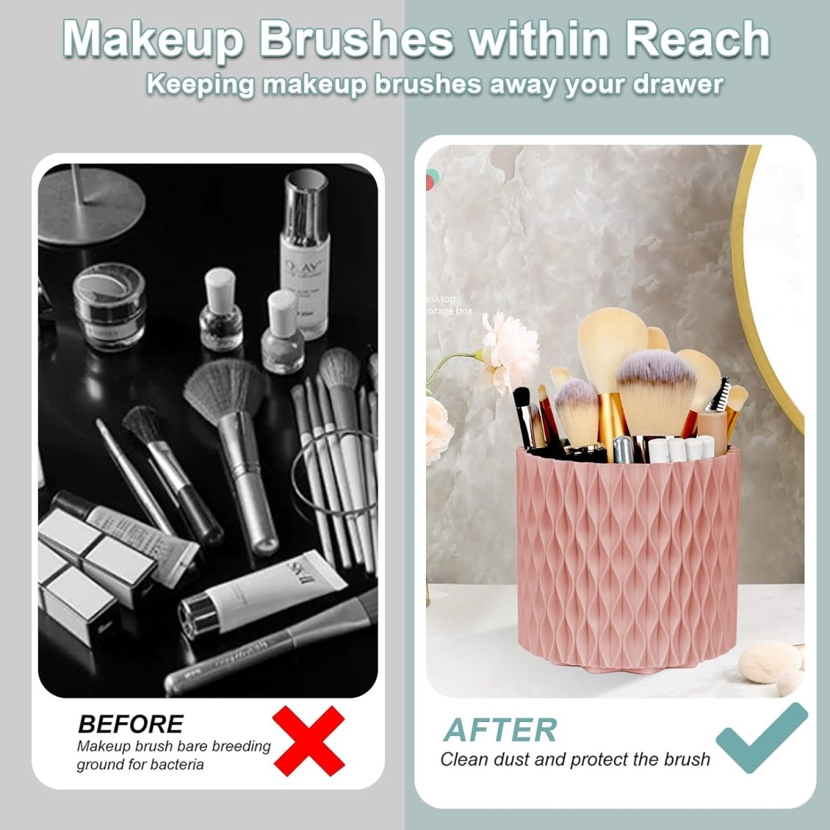360 Rotating Makeup Brush Holder: Simplify Your Vanity Organization Makeup Brush- #Royalkart#makeup brush holder