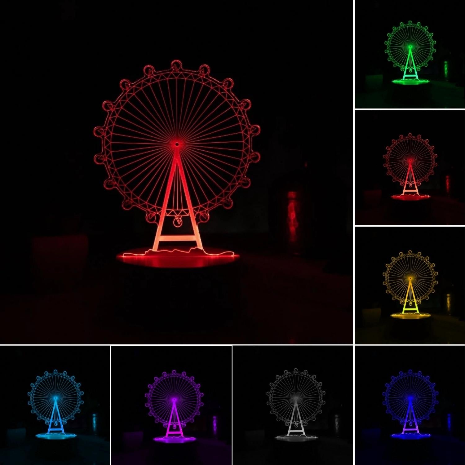 3D Illusion Ferris Wheel Led Lamp 3D Illusion Led lamp- #Royalkart#3d illusion lamp