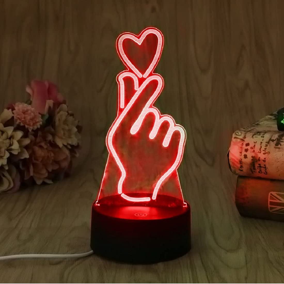 3D Illusion Korean Love Led Lamp 3D Illusion Led lamp- #Royalkart#3D Illusion Led lamp