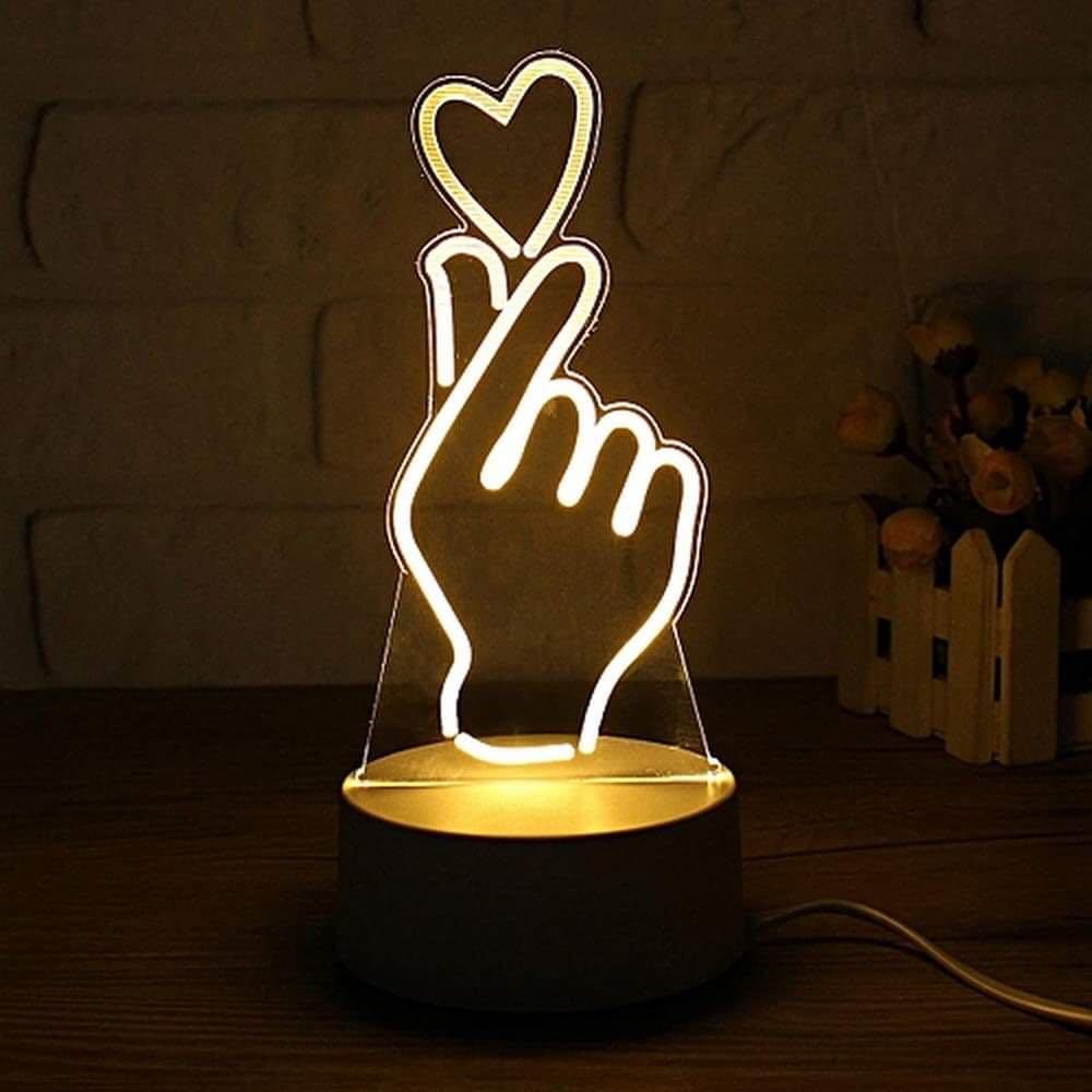 3D Illusion Korean Love Led Lamp 3D Illusion Led lamp- #Royalkart#3D Illusion Led lamp