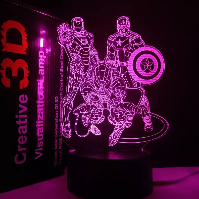 3D Illusion LED 3 in 1 Avengers Lamp 3D Illusion Led lamp- Royalkart - The Urban Store