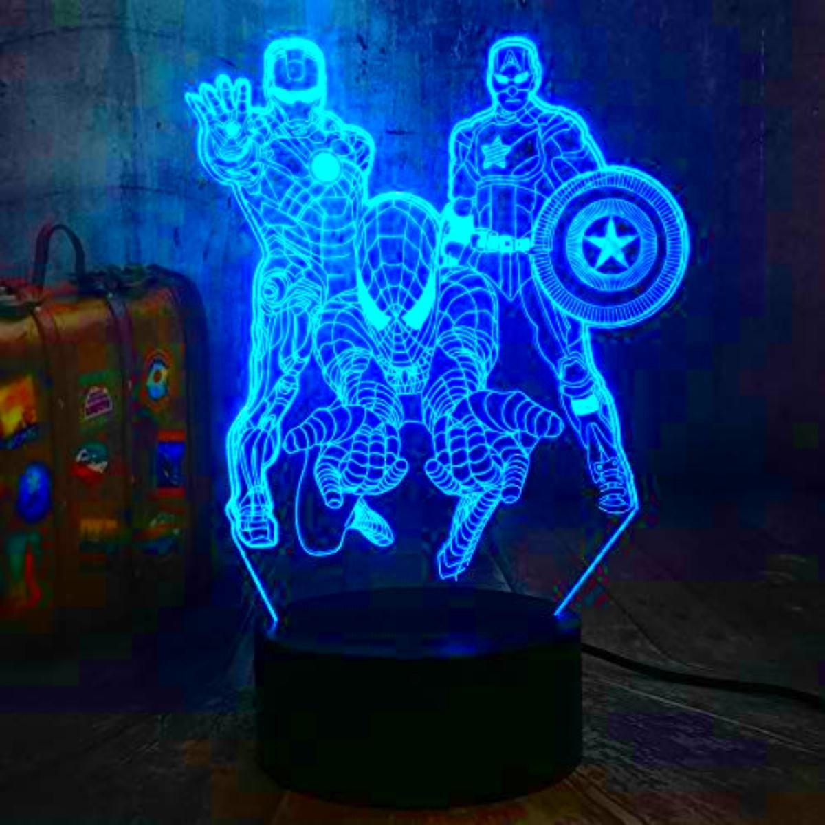 3D Illusion LED 3 in 1 Avengers Lamp 3D Illusion Led lamp- Royalkart - The Urban Store
