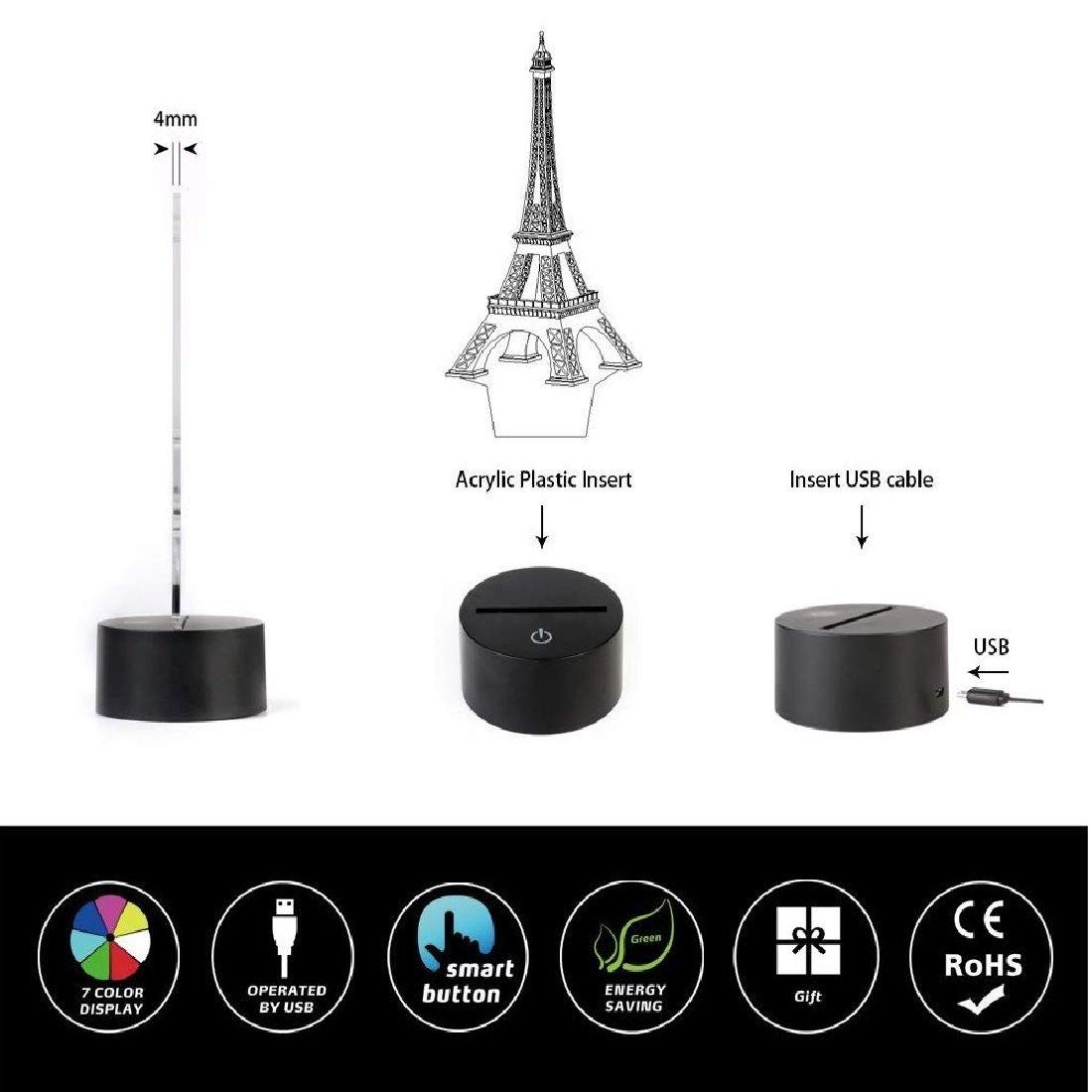 3D Illusion LED Eiffel Tower Lamp 3D Illusion Led lamp- Royalkart - The Urban Store