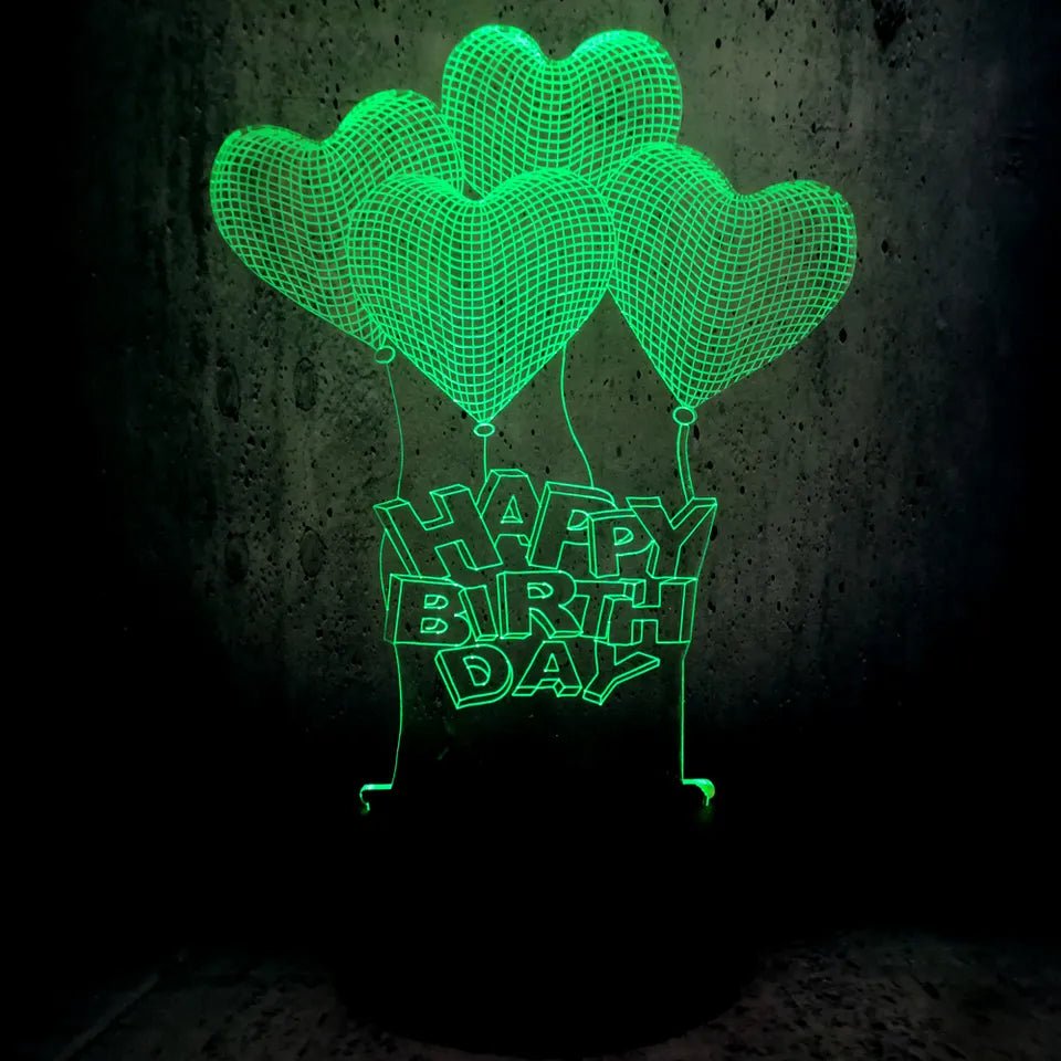 3D Illusion LED Happy Birthday Lamp 3D Illusion Led lamp- #Royalkart#3D Illusion Led lamp
