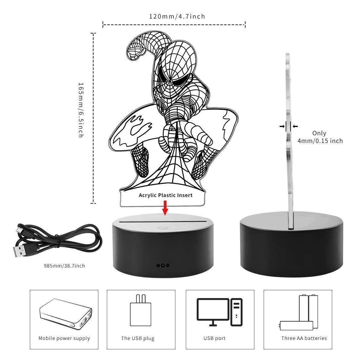 3D Illusion LED Spiderman Lamp 3D Illusion Led lamp- #Royalkart#3d illusion lamp