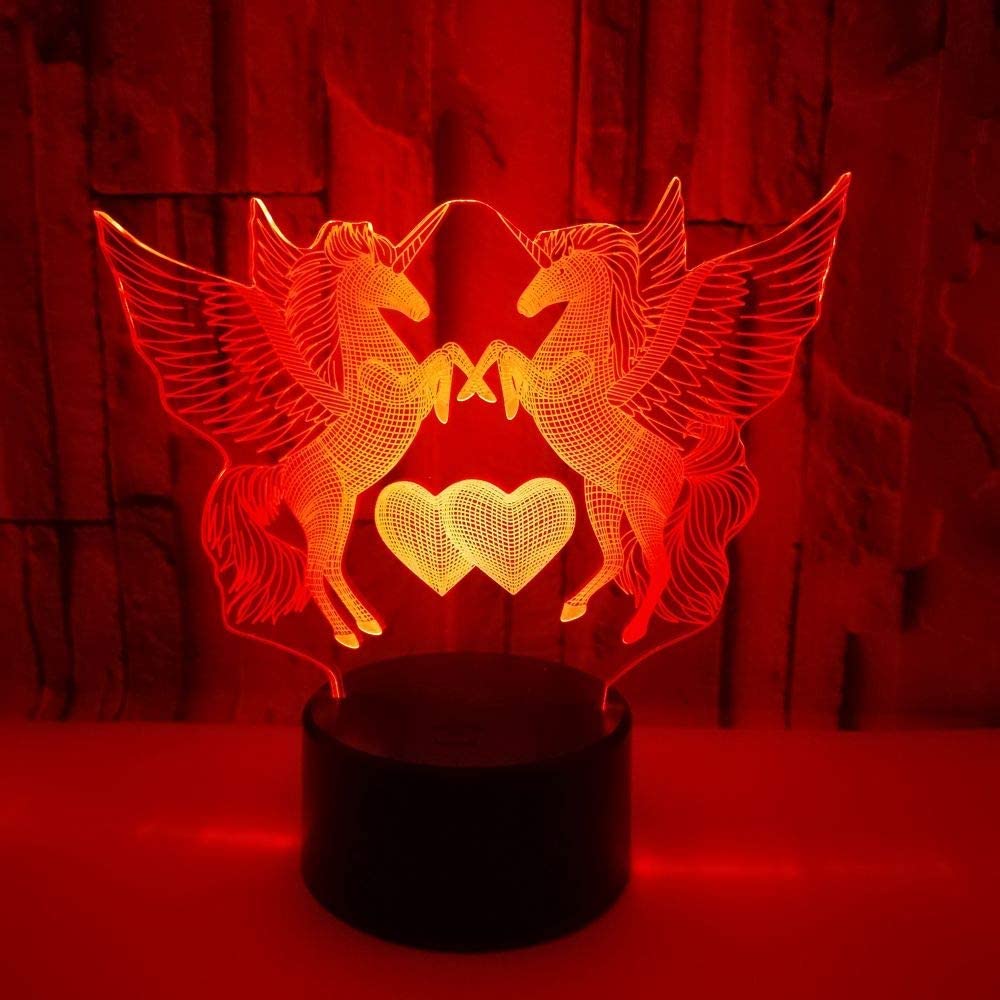 3D Illusion Led Unicorn Lamp 3D Illusion Led lamp- #Royalkart#3d illusion lamp