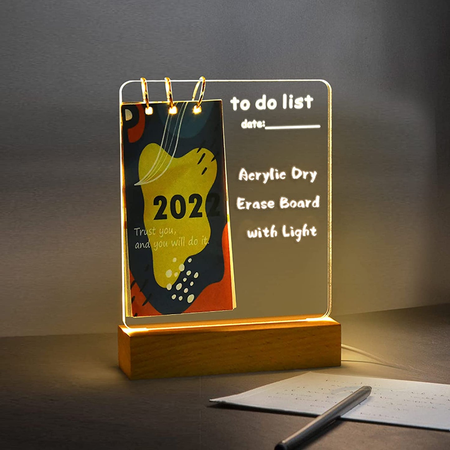 3D LED Message Board Acrylic Night Lamp Table Lamp- #Royalkart#3d led lamp