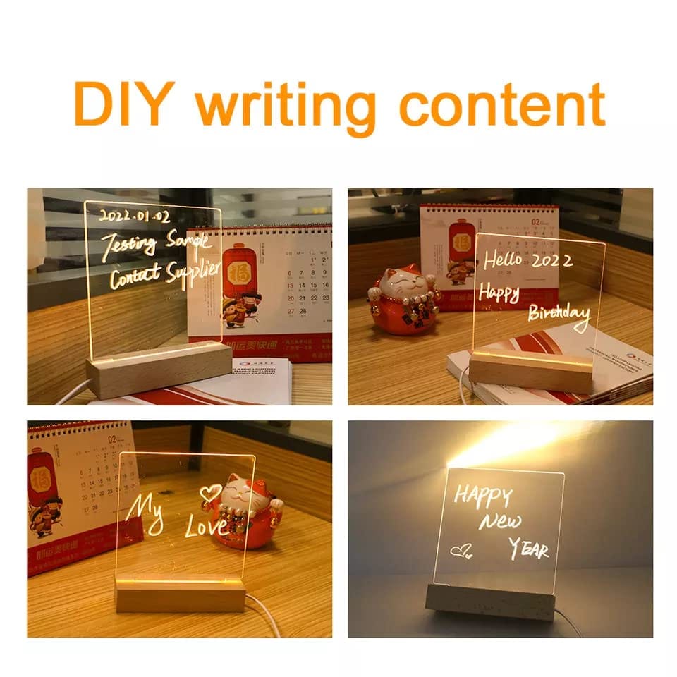 3D LED Message Board Acrylic Night Lamp Table Lamp- #Royalkart#3d led lamp