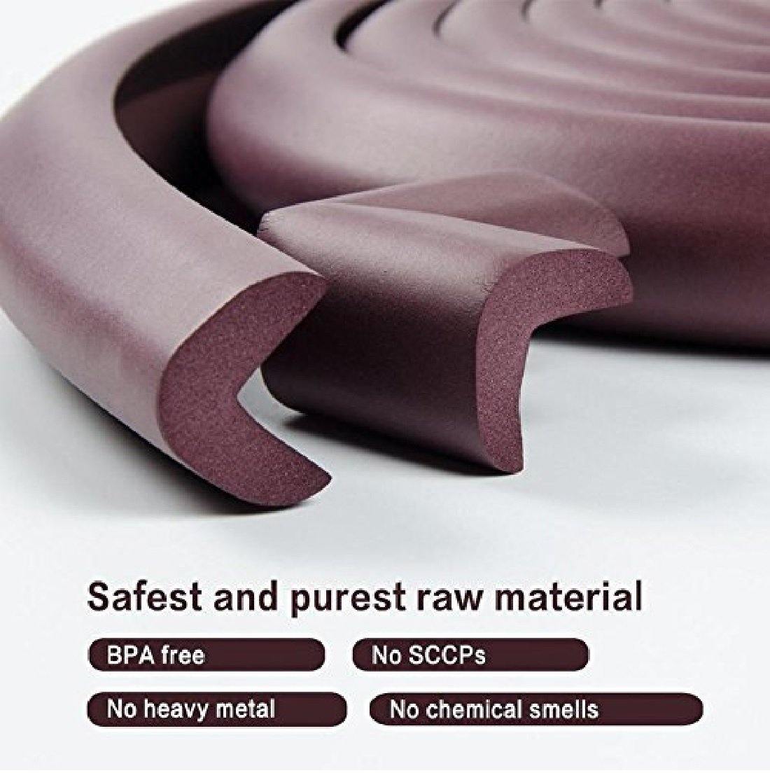 Baby Child Safety Strip Cushion & Corner Guards with Strong Fibreglass Tape (Brown) Royalkart