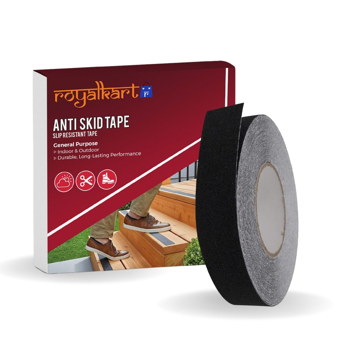 Anti Skid tape Waterproof tape SIZE -(18Mx25MM) (Black) Anti Skid Tape- Royalkart - The Urban Store