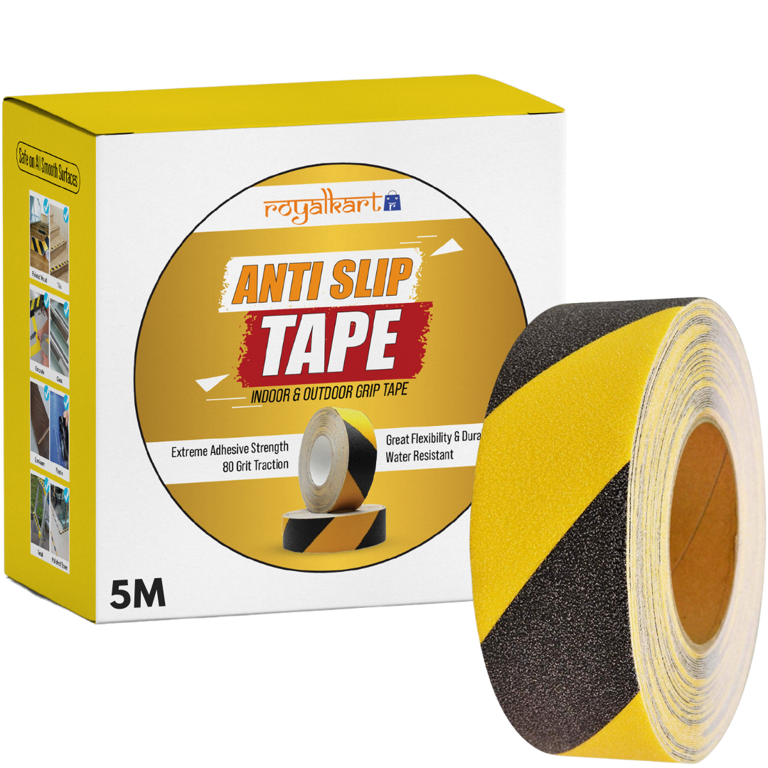 Anti Slip Tape- Black/Yellow (5M x 50MM) Anti Skid Tape- #Royalkart#anti skid adhesive tape