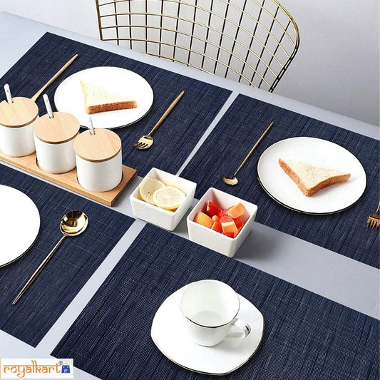 Ash Blue Dining Table Mats Set of 6 Dining Table Placemats- Royalkart - The Urban Store