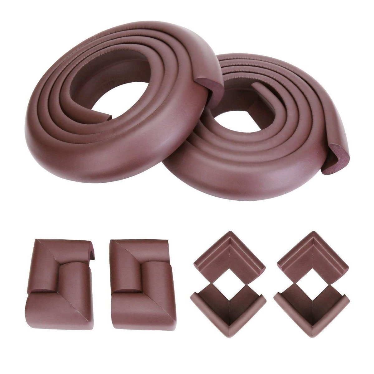 Baby Child Safety Strip Cushion & Corner Guards with Strong Fibreglass Tape (Brown) Edge & Corner Guards - Royalkartcorner guards