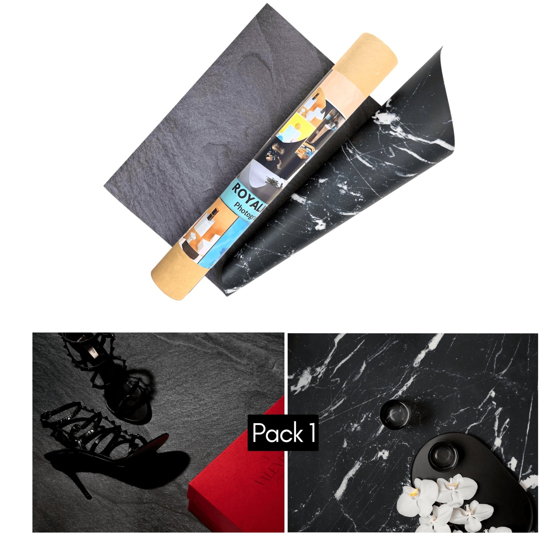 Black Marble Photography Backdrop (PACK 1) - Royalkart - The Urban Store