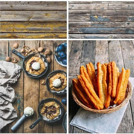 Blue Waves & Yellow Old Wood Print Photography Backdrop (PACK-2) Photography Backdrop- Royalkart - The Urban Store