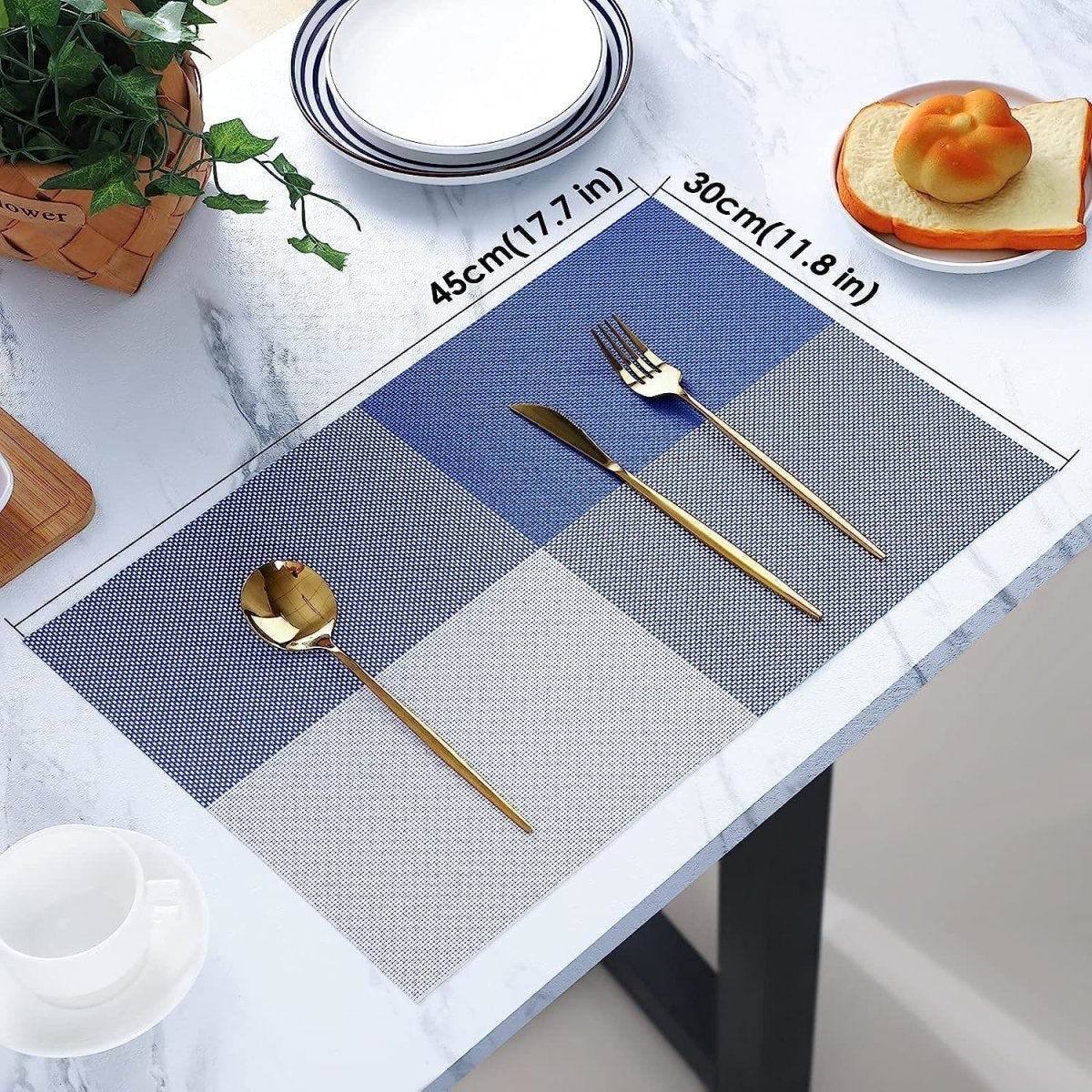 Blue White Dining Table Placemat (45 * 30cm) Dining Table Placemats- Royalkart - The Urban Store