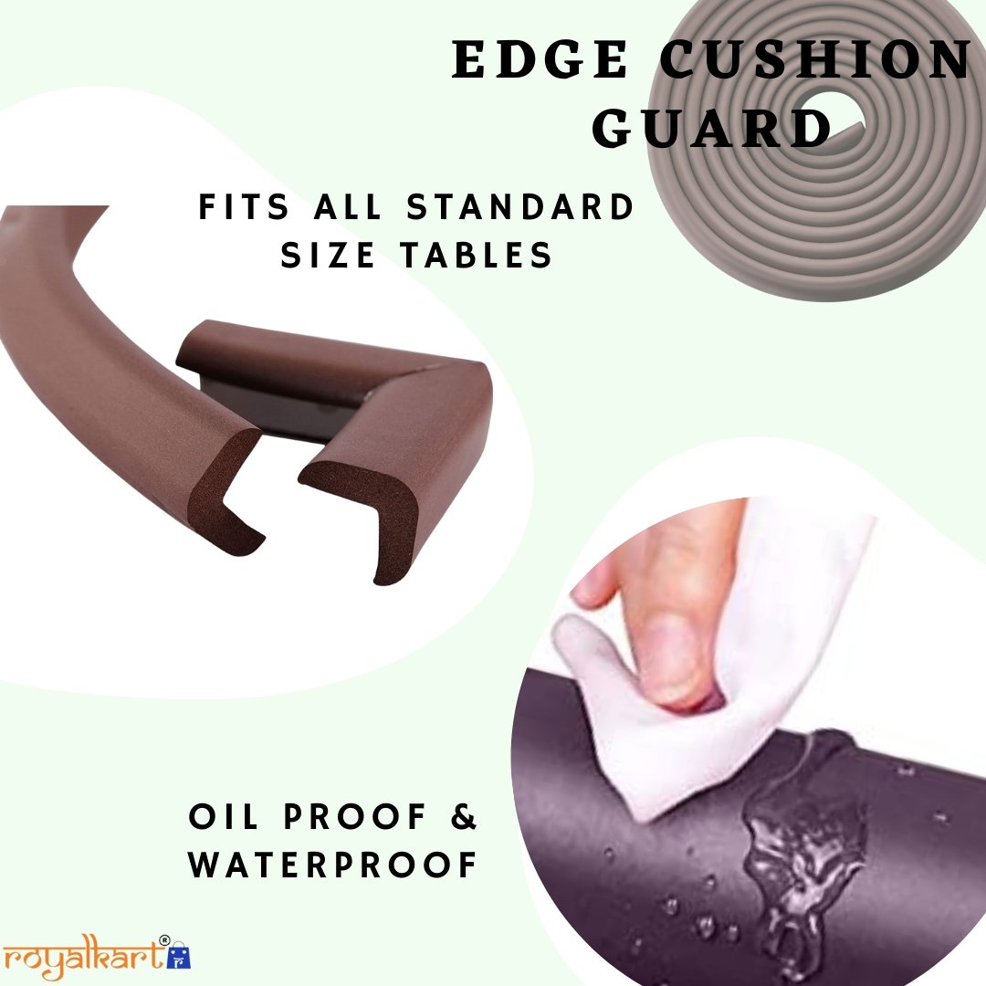 Child Safety Strip Cushion with Strong Fibre glass Tape for Baby Safety Child Proofing (Brown) Edge & Corner Guards- Royalkart - The Urban Store