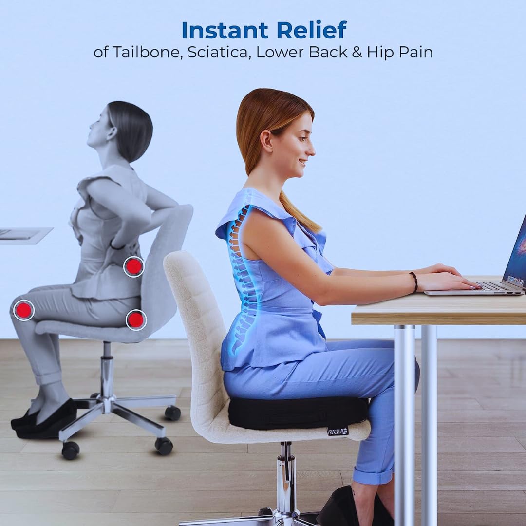 Lower back lumbar support pillow instant back pain relief for discount office chairs & car seats