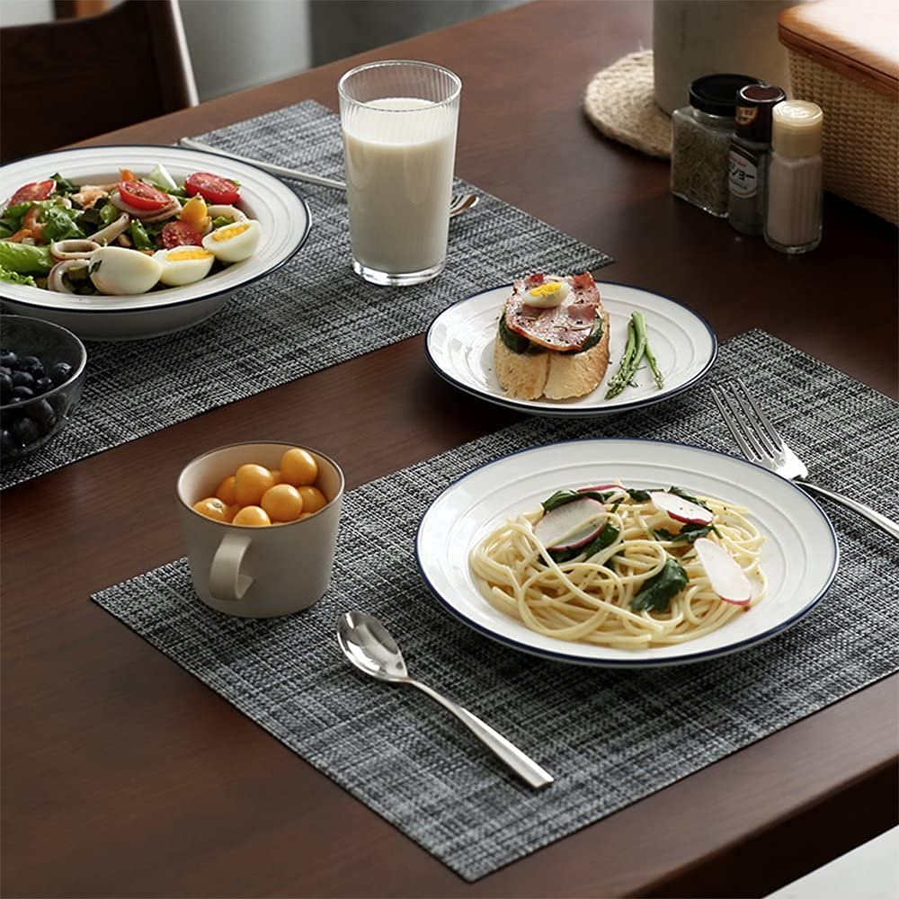 Dim Grey 6 Dining Table Mats with 1 Runner Dining Table Mats With Runner- #Royalkart#best dining table placemats