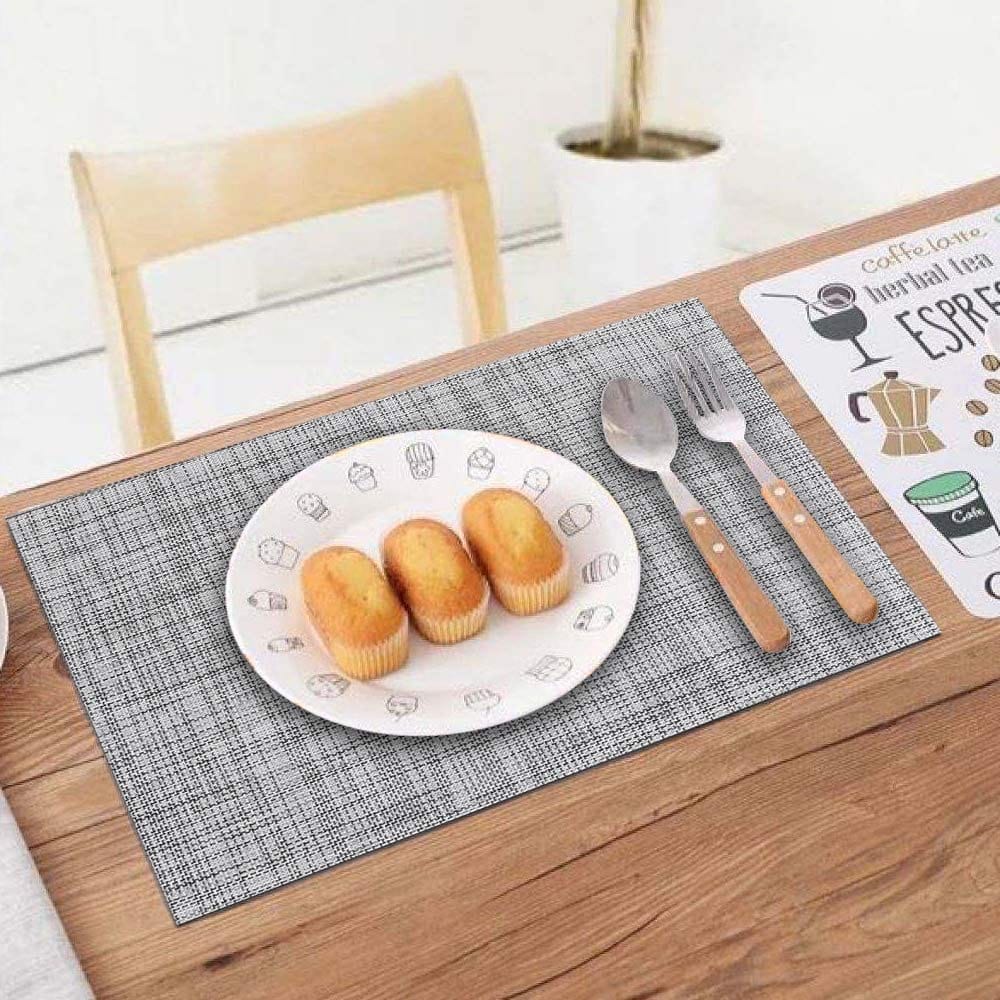 Dim Grey 6 Dining Table Mats with 1 Runner Dining Table Mats With Runner- #Royalkart#best dining table placemats