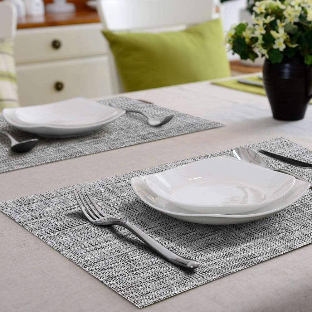 Dim Grey 6 Dining Table Mats with 1 Runner Dining Table Mats With Runner- #Royalkart#best dining table placemats