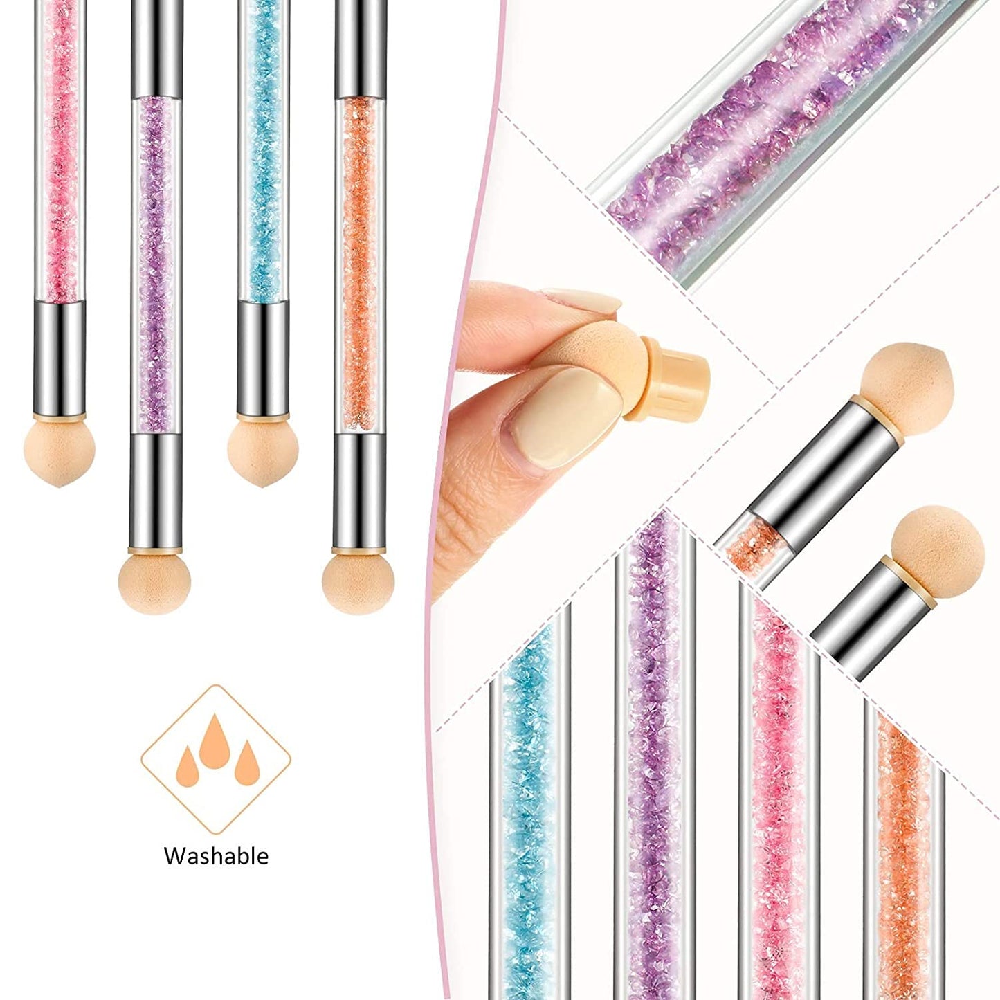 Double Sided Ombre Gradient Brush Set of 5 Nail Brushes- #Royalkart#dotting tool kit