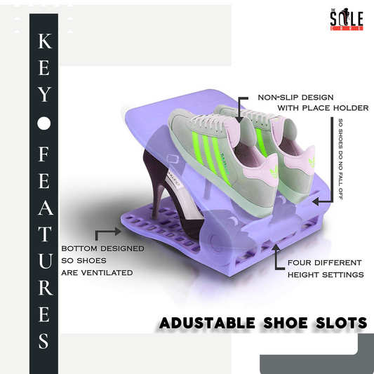 Multicolor Shoe Space Saver, Adjustable Shoe Organizer Royalkart