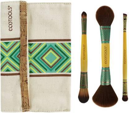Eco Tools Ecotools Boho Luxe Duo Bamboo Make Up Brush Set (Pack of 3) Makeup Brush- Royalkart - The Urban Store